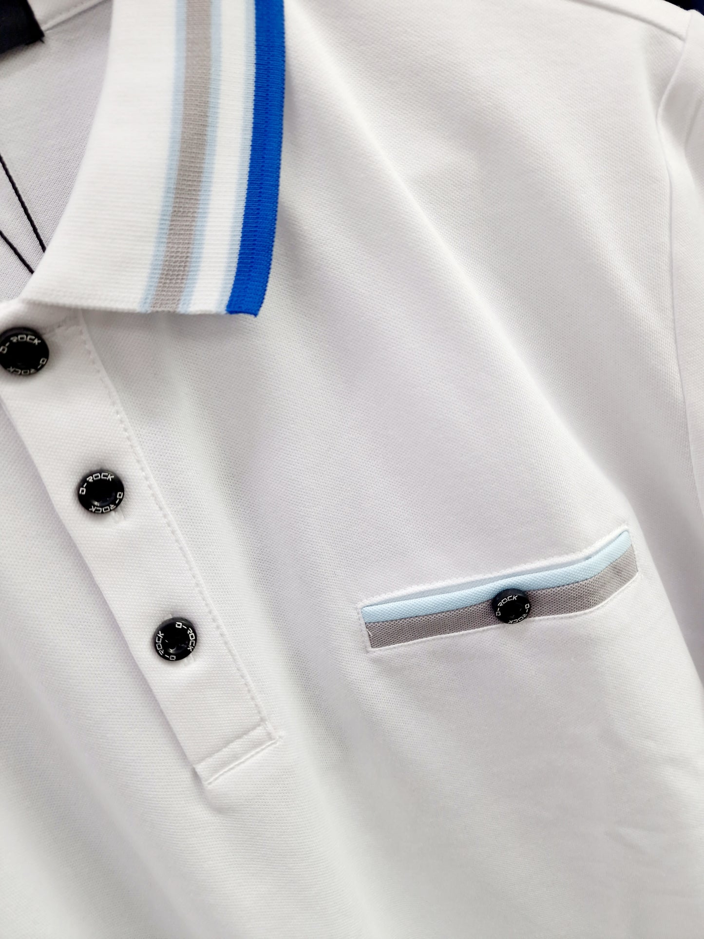 D-ROCK NADAL POLO TWO TONE COLLAR WHITE