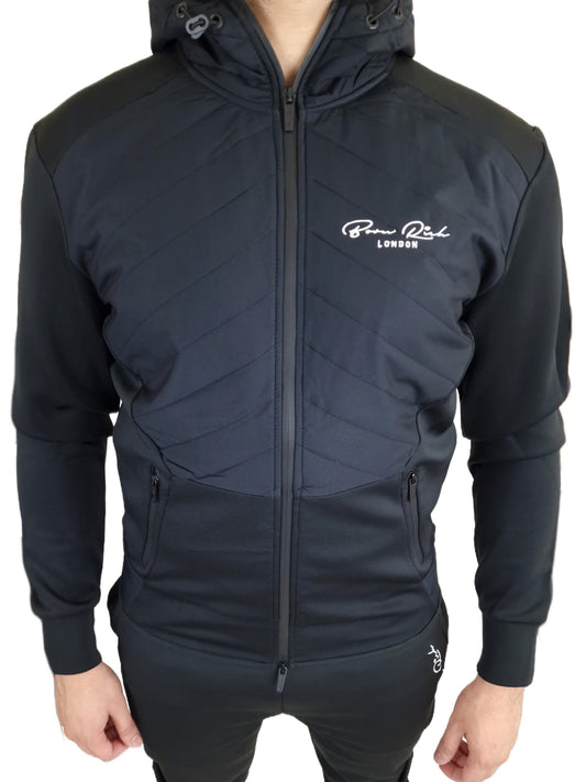 Men's Born Rich Jacket Panel Hoodie Black