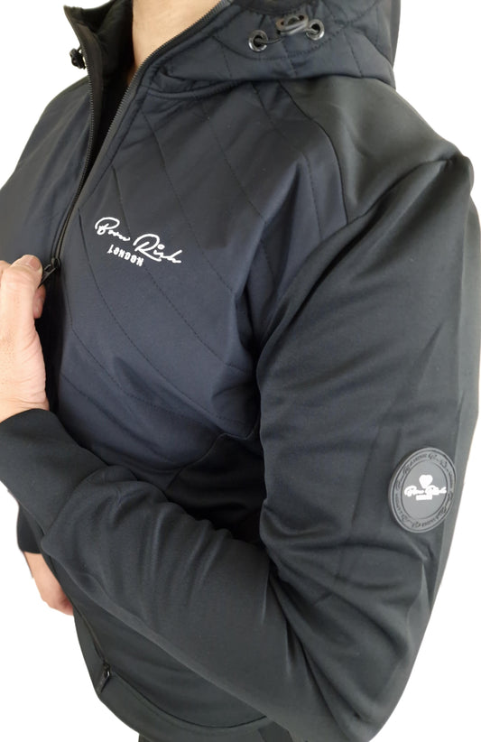 Men's Born Rich Jacket Panel Hoodie Black