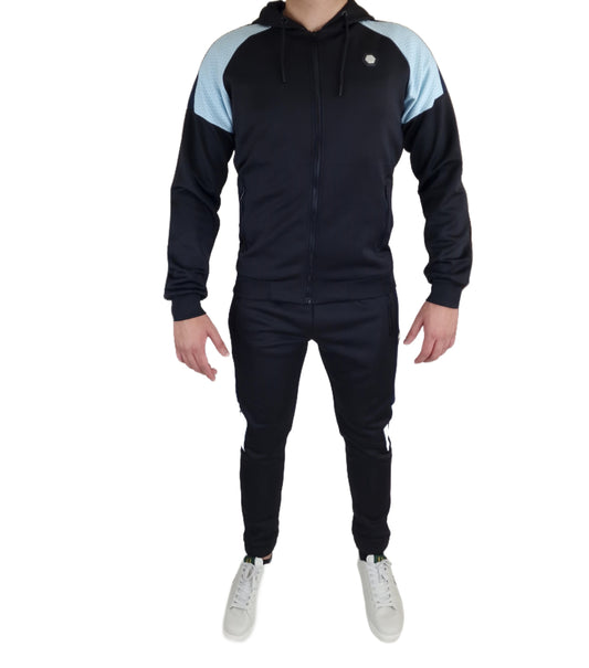 D-ROCK BLACK/SKY TEXTURE SHOULDER TRACKSUIT