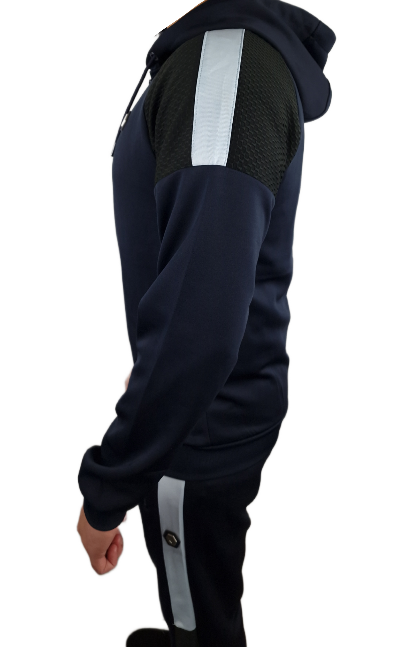 D-ROCK NAVY/BLACK TEXTURE SHOULDER TRACKSUIT