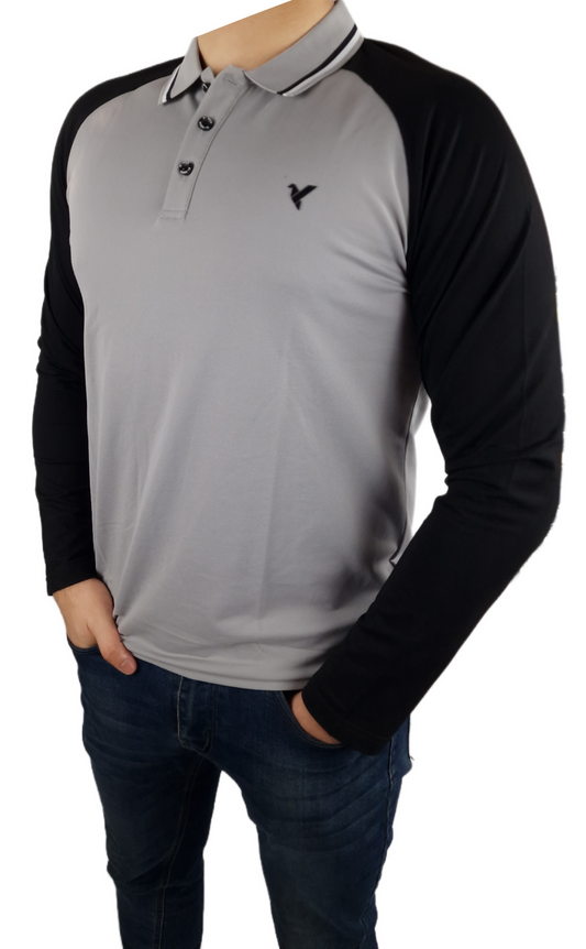 Men's D-ROCK Long Sleeve Polo-SCOTT Grey