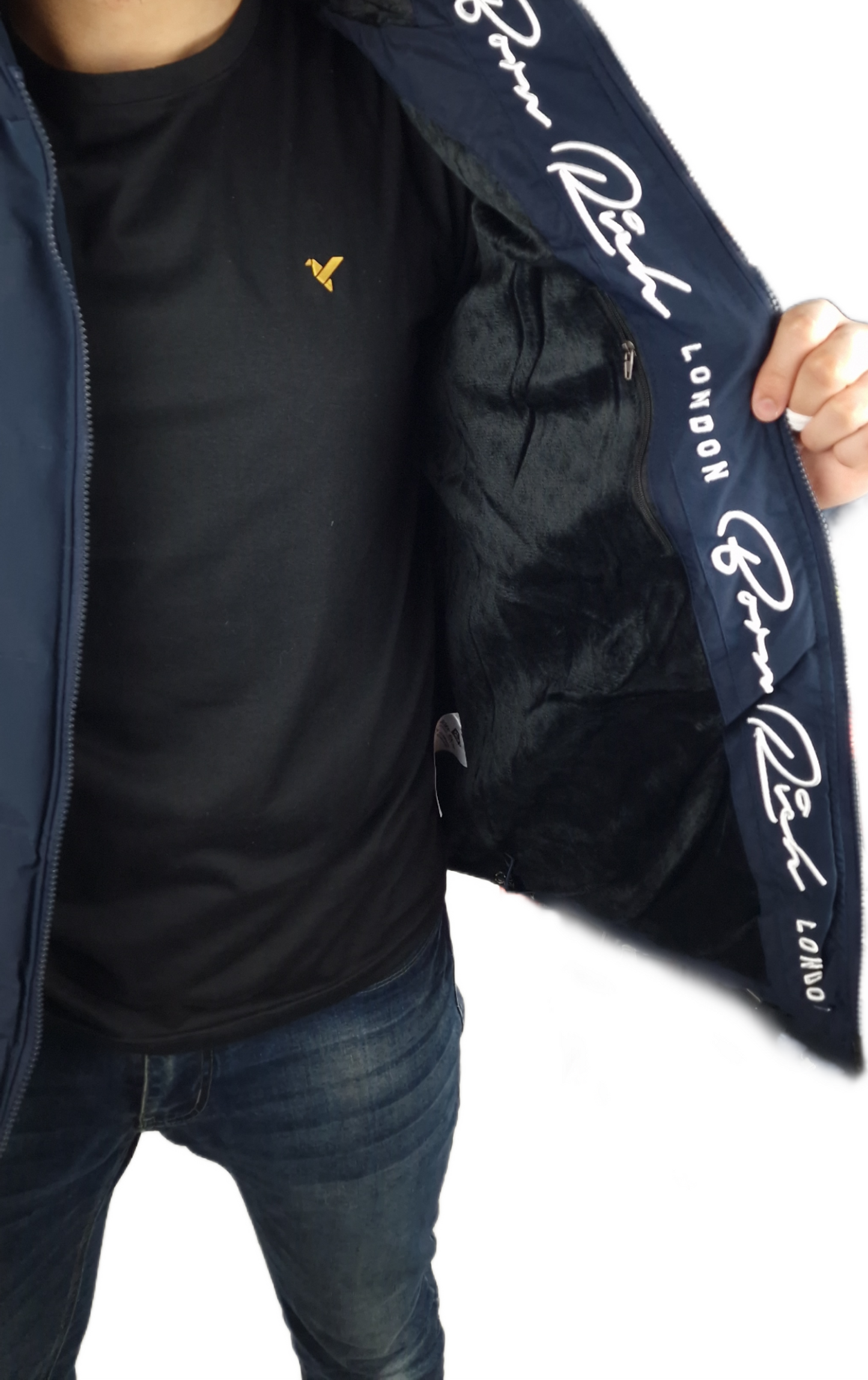 Men's Born Rich Emerton Padded Jacket Navy
