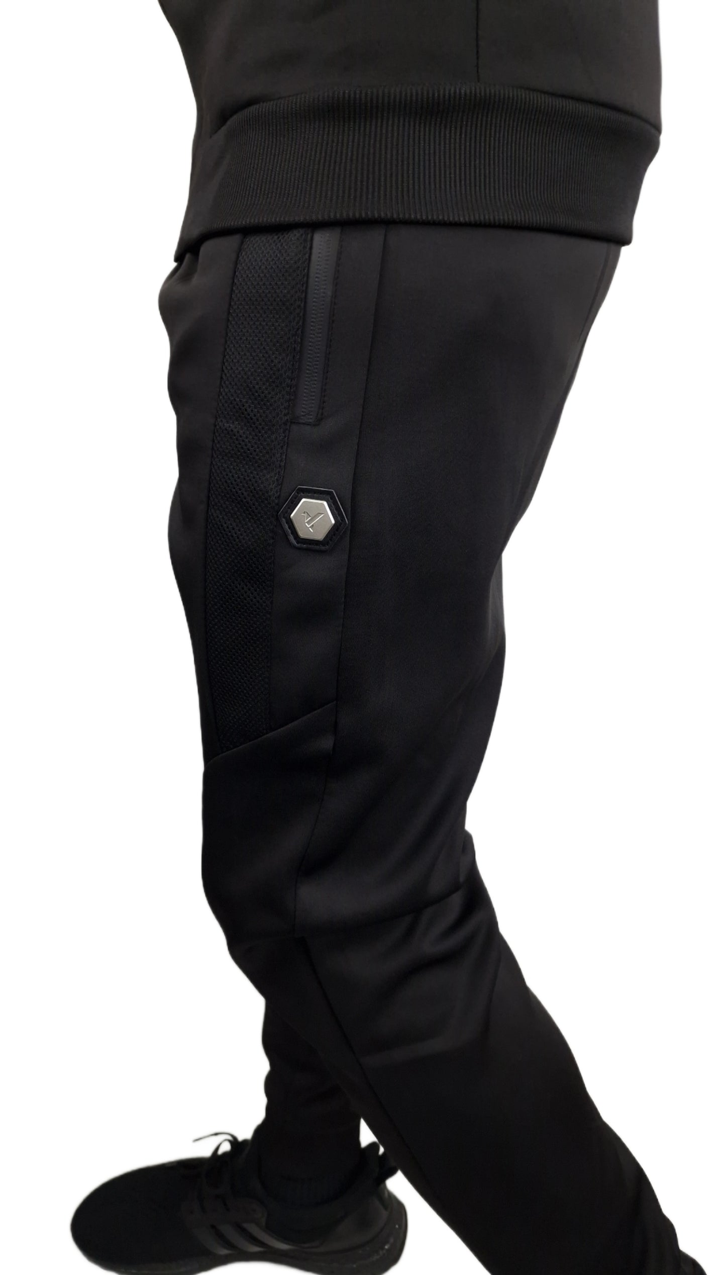 Men's D-Rock Justin Texture Chest Tracksuit - Black