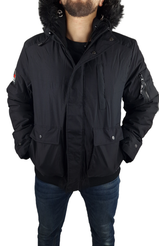 Born Rich Emarnos Hooded Bomber Jacket Black