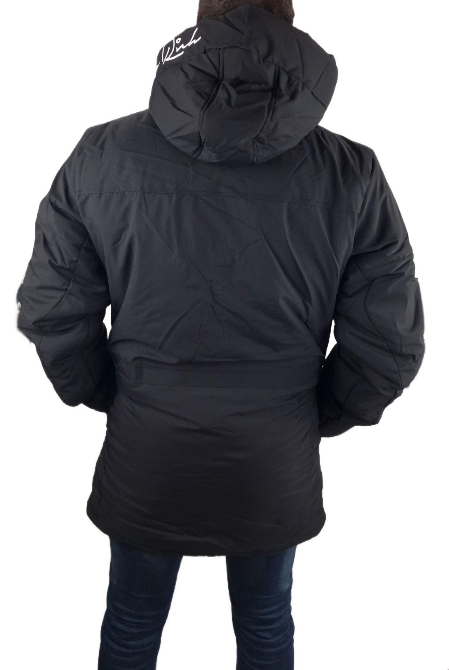 Men's Born Rich Federici Long Puffa Slim Fit Jacket Black