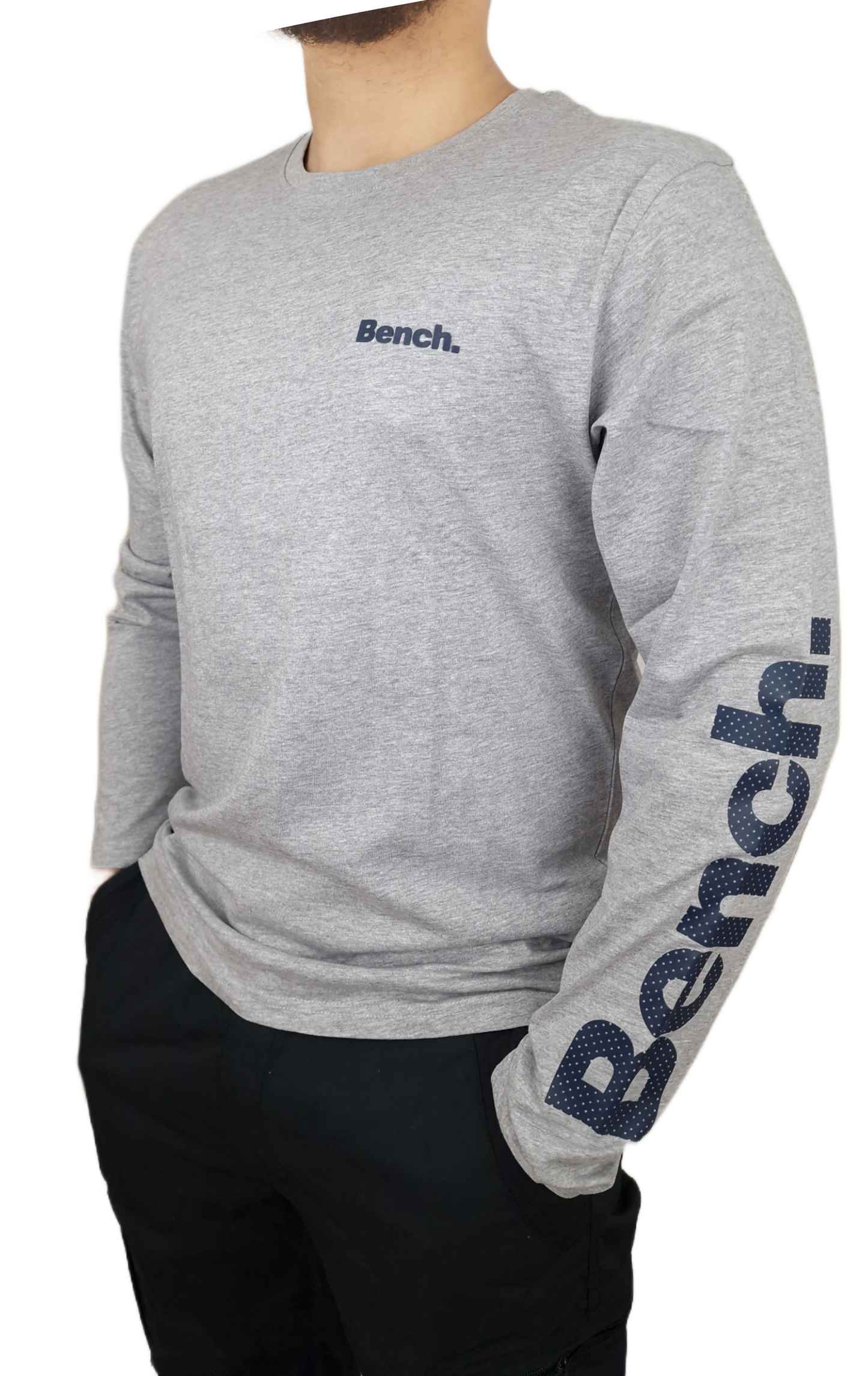 Mens Bench Caviar Long Sleeve T-Shirt - Grey
