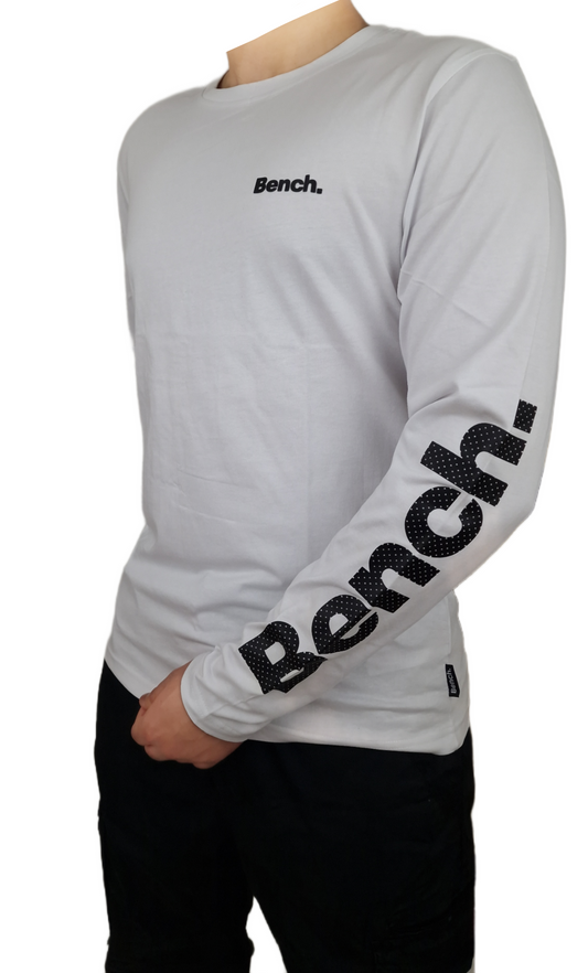 Mens Bench Caviar Long Sleeve T-Shirt - White