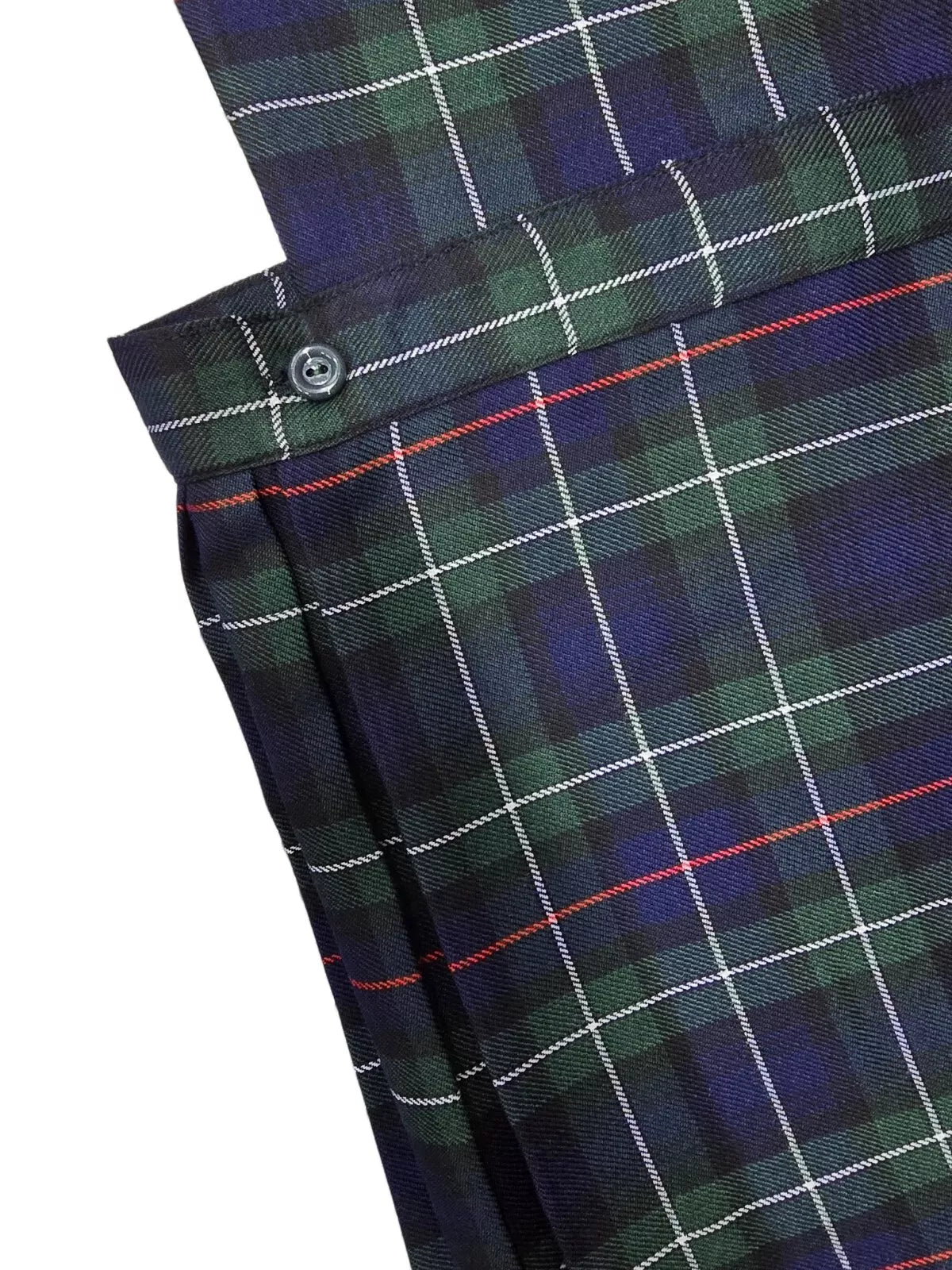 Girls Green Check Tartan Wrap Bib Pinafore School Dress
