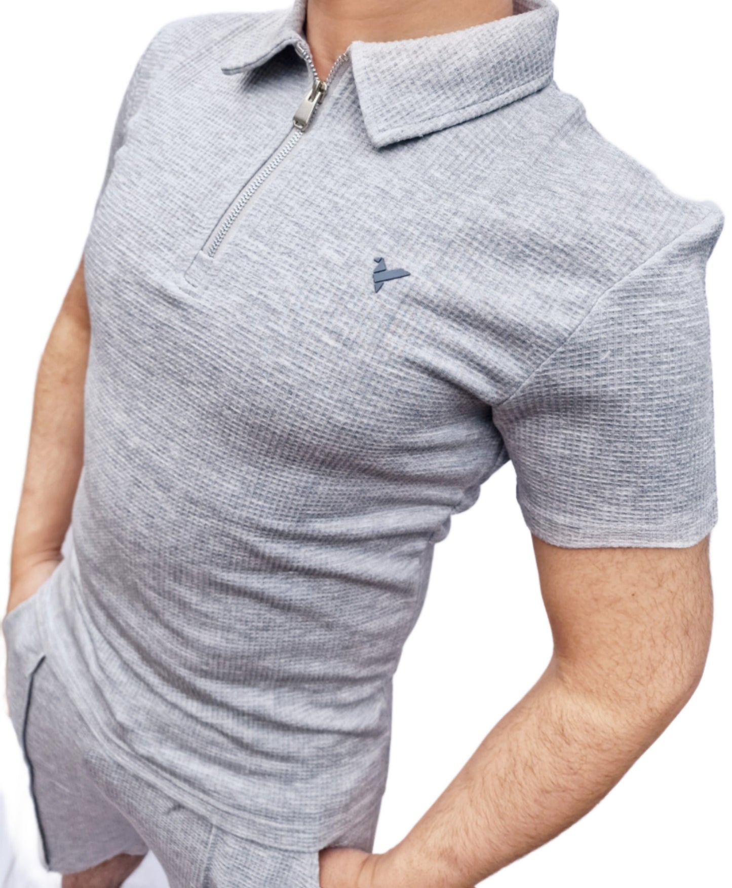 D-ROCK RAY GREY SHIRT AND SHORT CO-ORD SET