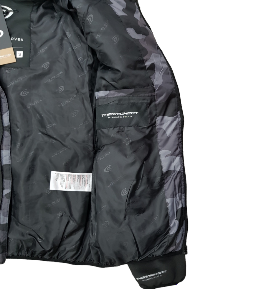 Duck and Cover Men's Dark Camo Ripstop Quilted Jacket