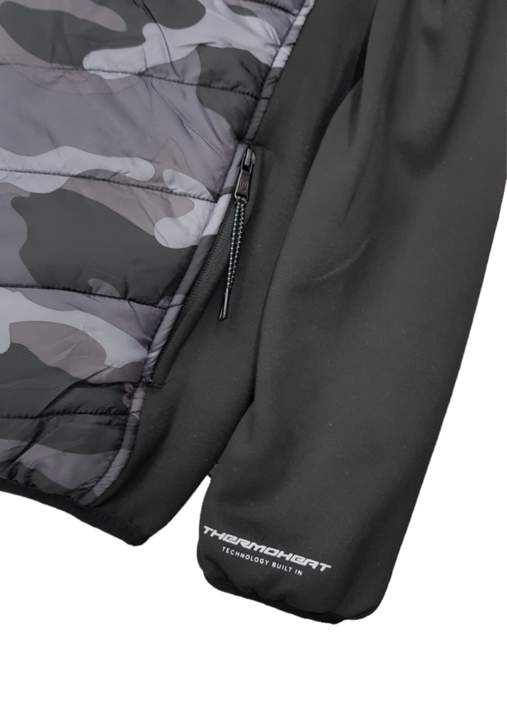 Duck and Cover Men's Dark Camo Ripstop Quilted Jacket