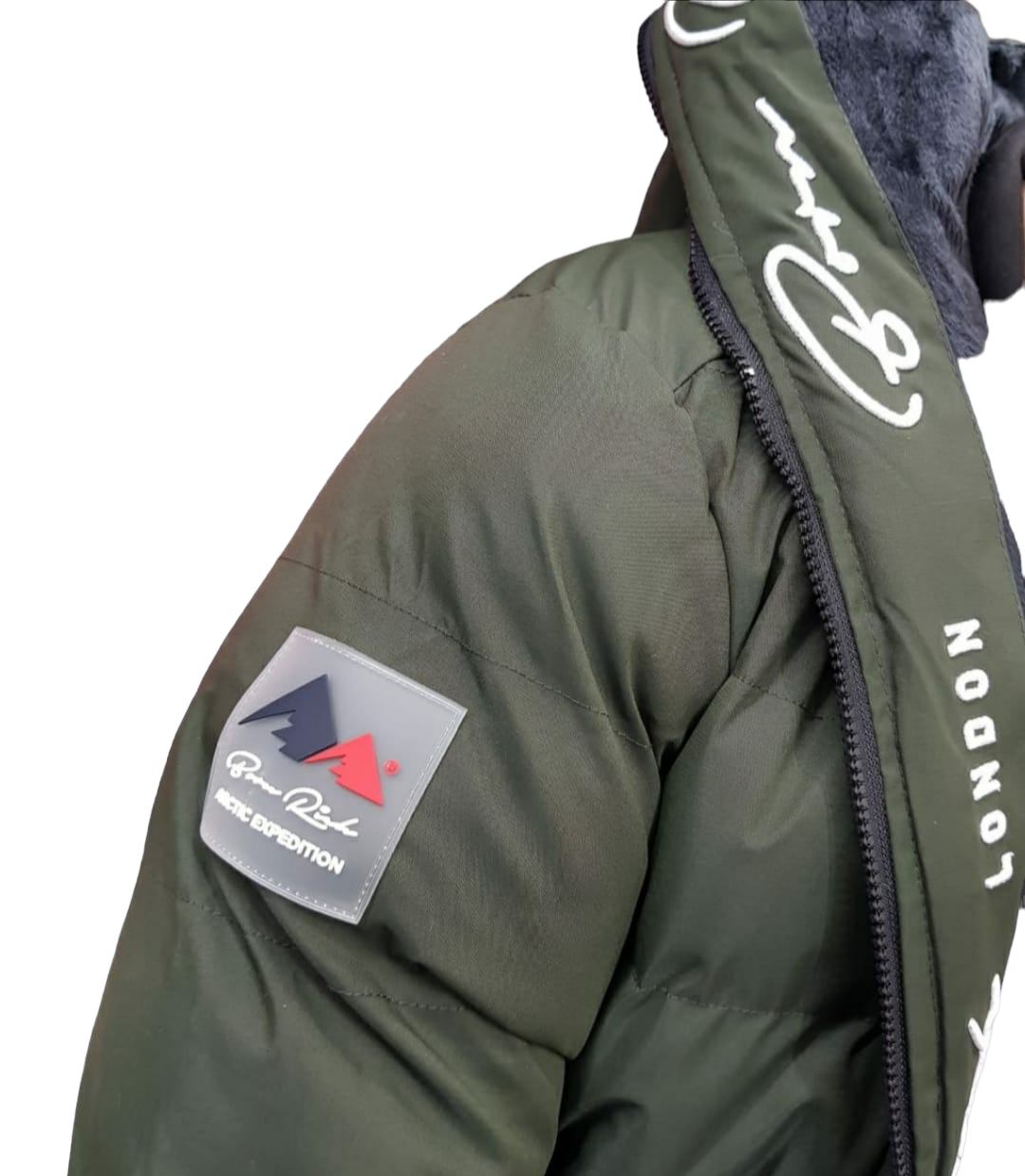 Born Rich Longline Puffa Jacket Dark Olive | Velour Inner