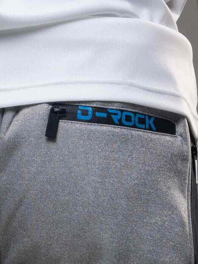 Mens D-Rock Designer Fleece Shorts Zip Pockets 3/4 length short