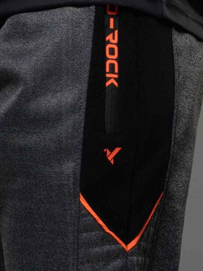 Mens D-Rock Designer Fleece Shorts Zip Pockets 3/4 length short