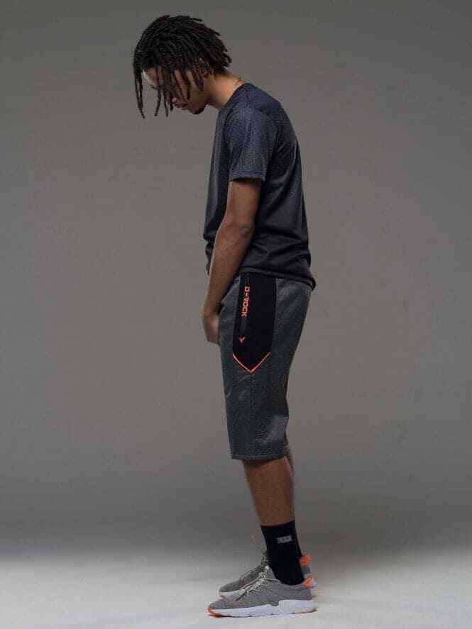Mens D-Rock Designer Fleece Shorts Zip Pockets 3/4 length short