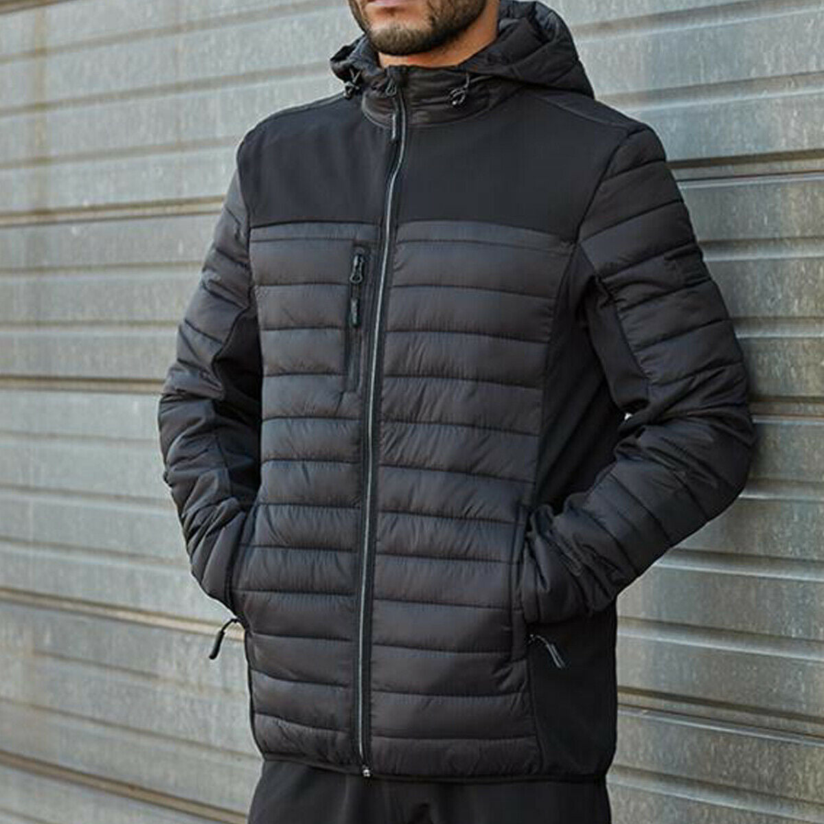 Men's Hatton Windproof Water Resistant Hooded Thermofort Padded Jacket