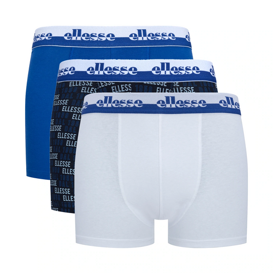 Ellesse Men’s Muxel 3 Pack Underwear Trunks Blue / White