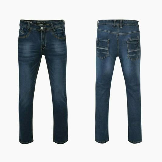 D-Rock Slim Fit Sand Blast Faded Distressed Stretch Jeans