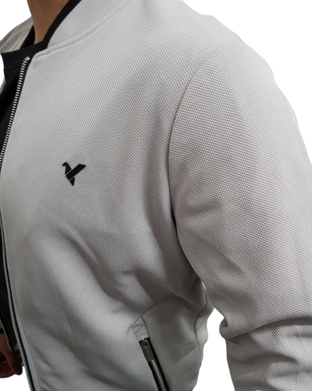 Mens D-ROCK Grey Textured Jacket