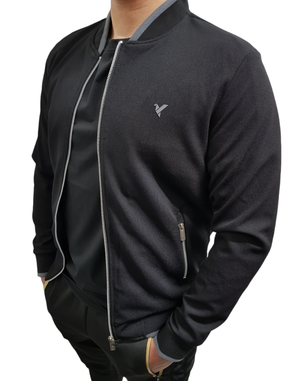 Mens D-ROCK Black Textured Jacket