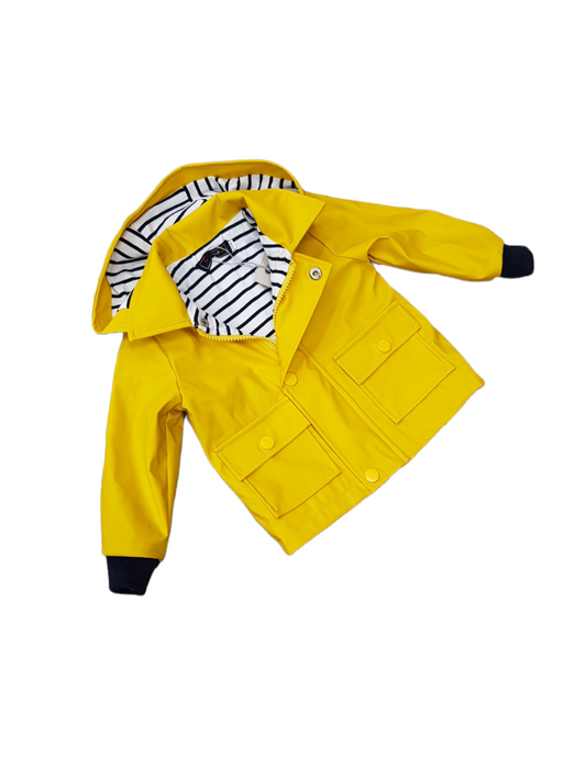 Boys/Girls Yellow Hooded Rain Jacket 3m-6yrs