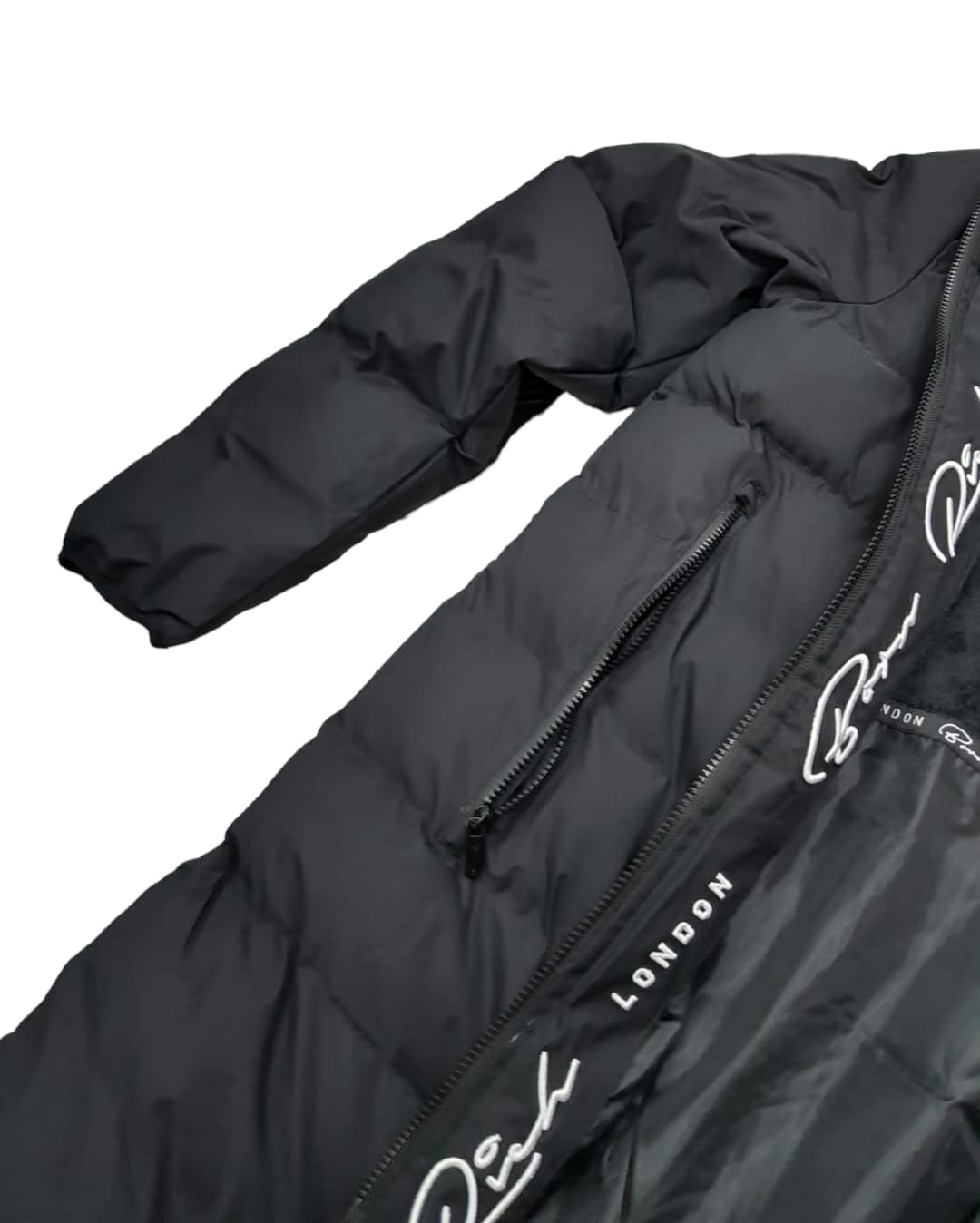 Born Rich Longline Puffa Jacket Black | Velour Inner