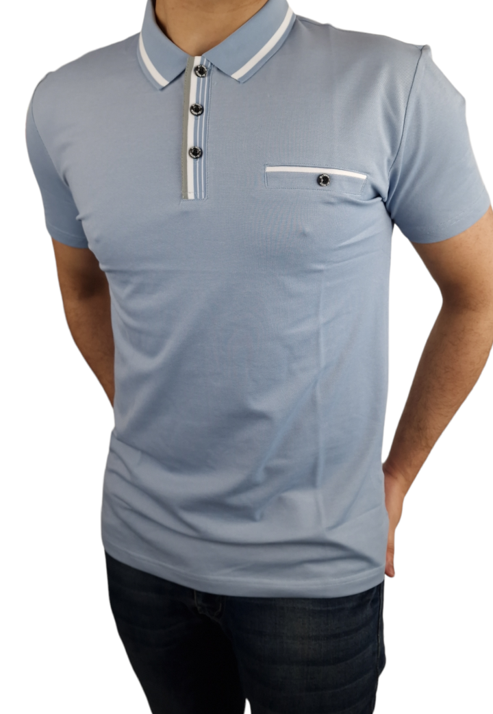 D-ROCK LINE DETAIL POLO BLUE