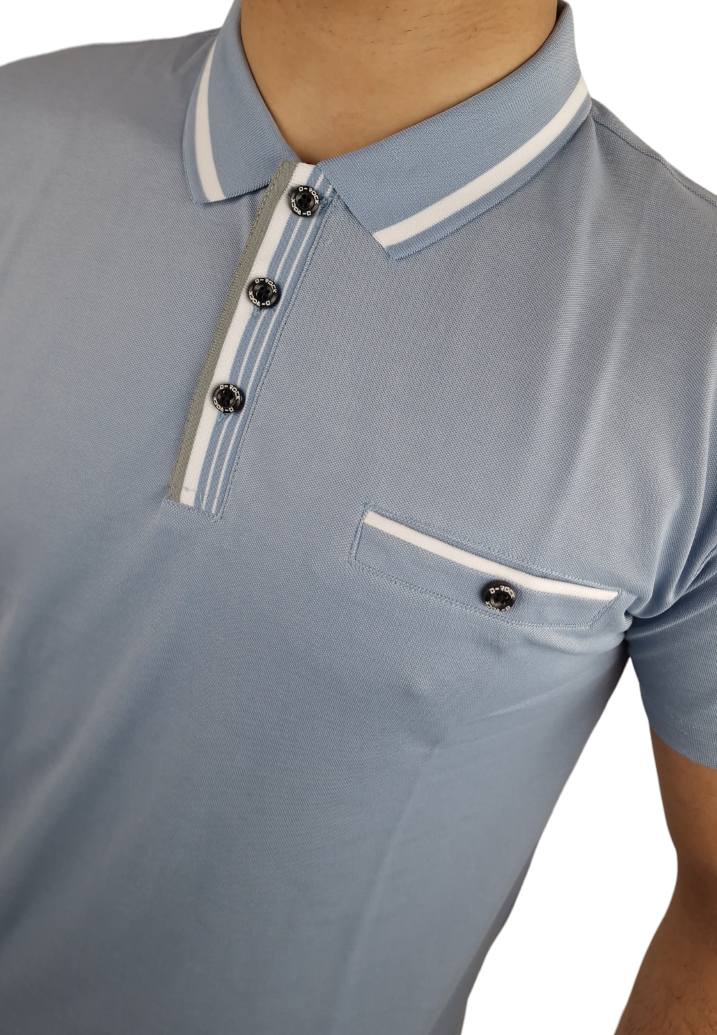 D-ROCK LINE DETAIL POLO BLUE