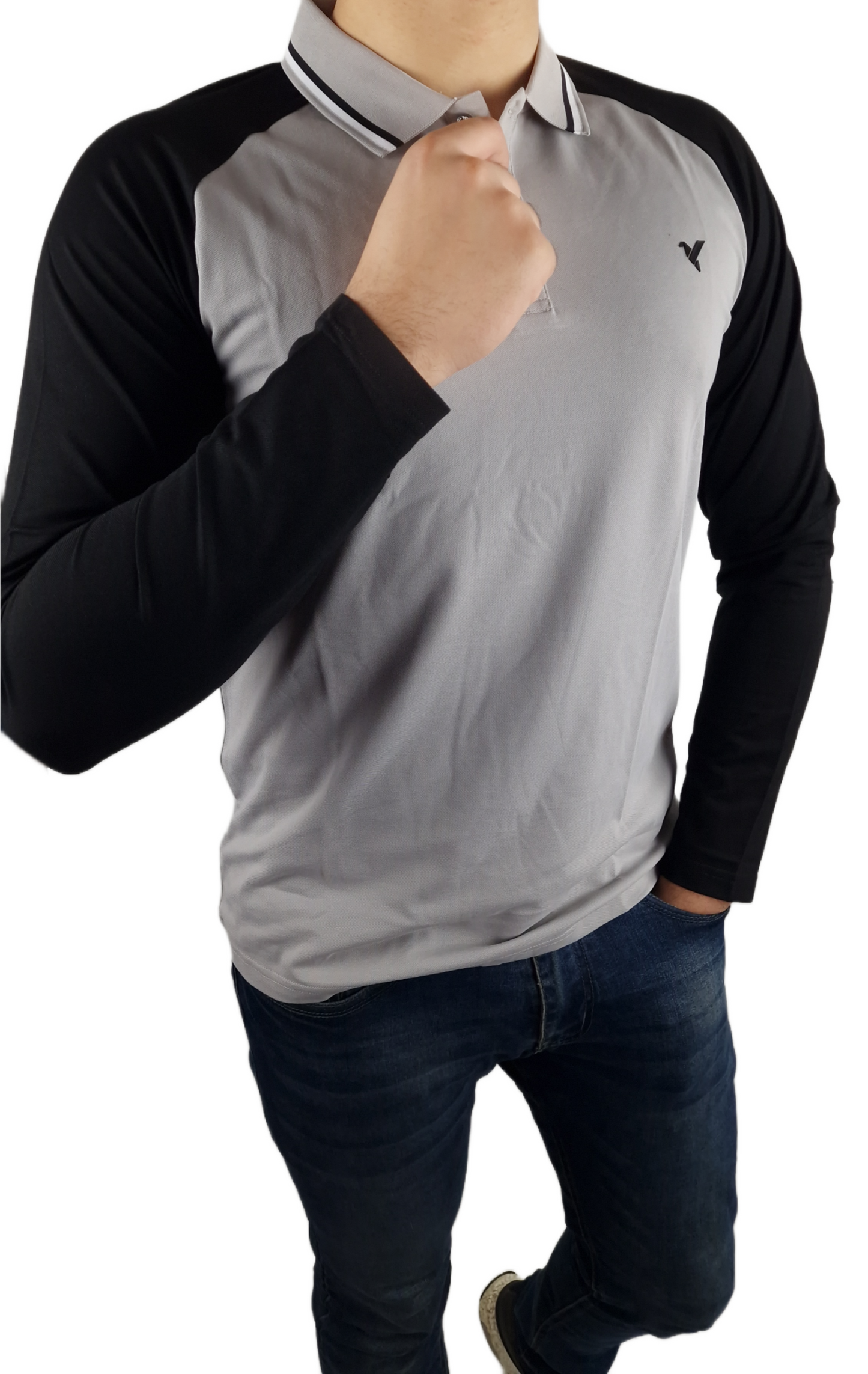 Men's D-ROCK Long Sleeve Polo-SCOTT Grey