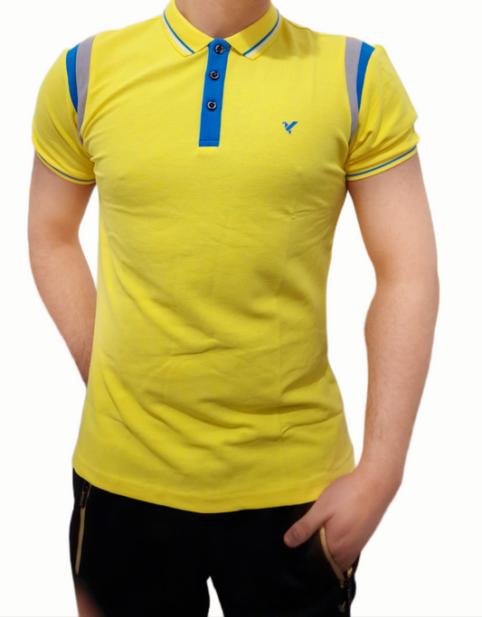 Men's D-ROCK Taylor Cut & Sew Polo Shirt Yellow