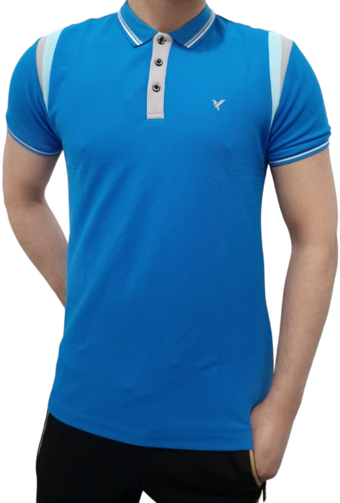 Men's D-ROCK Taylor Cut & Sew Polo Shirt Blue