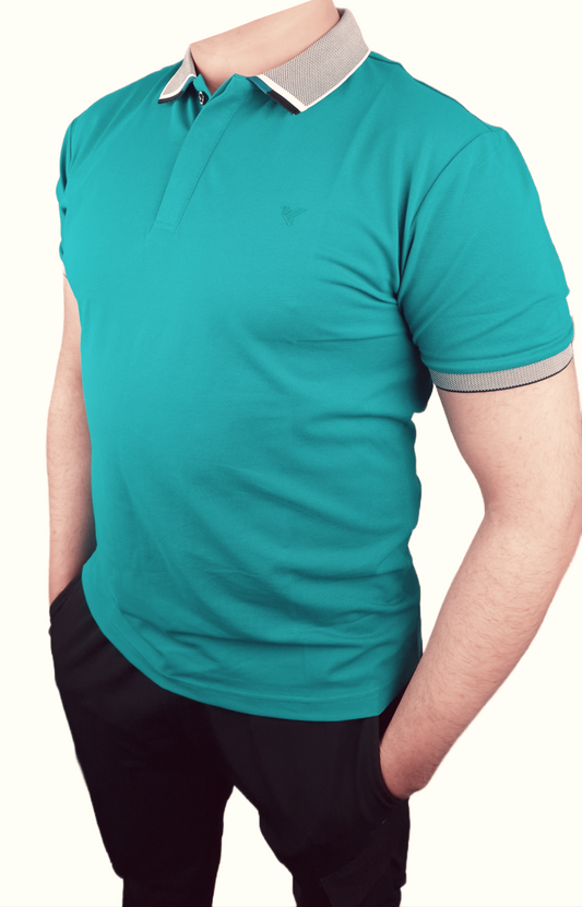 Men's D-Rock Polo shirt Jager Pixel Collar Jade Green