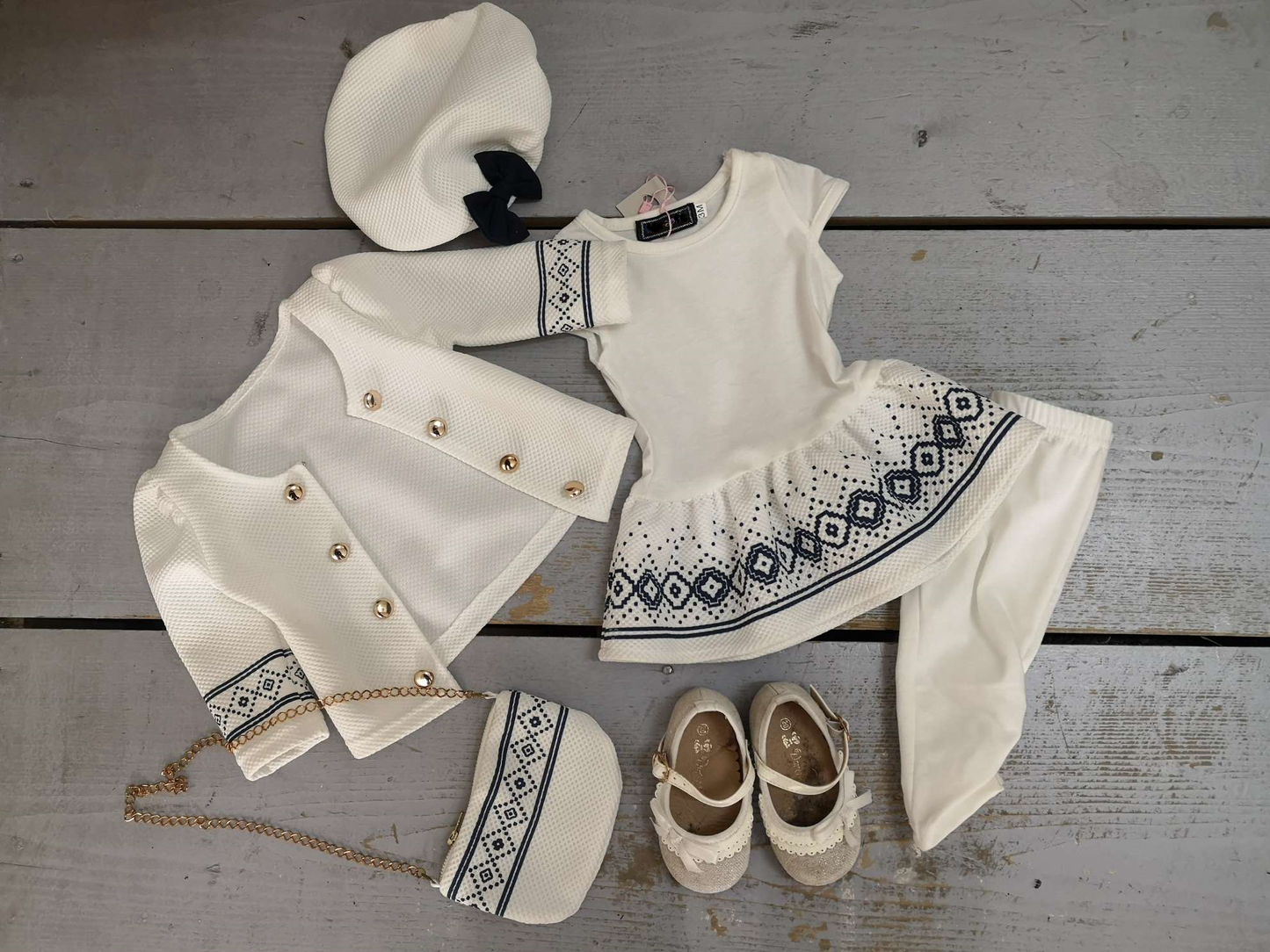 Baby Girls White 5pc Outfit 3m-4yrs