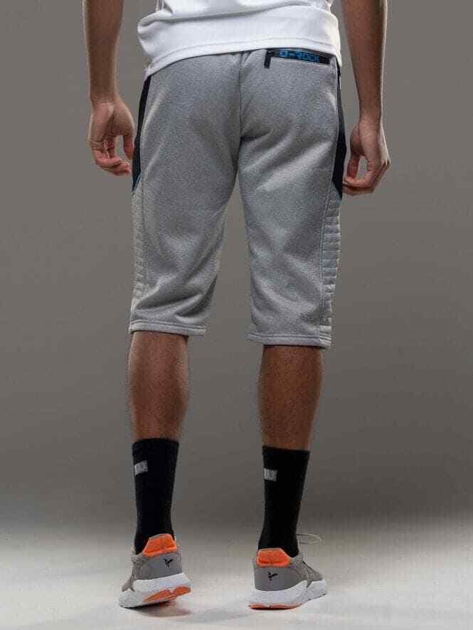 Mens D-Rock Designer Fleece Shorts Zip Pockets  3/4 length short