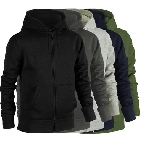 Men's Plain Hooded Hoodie Zip Top