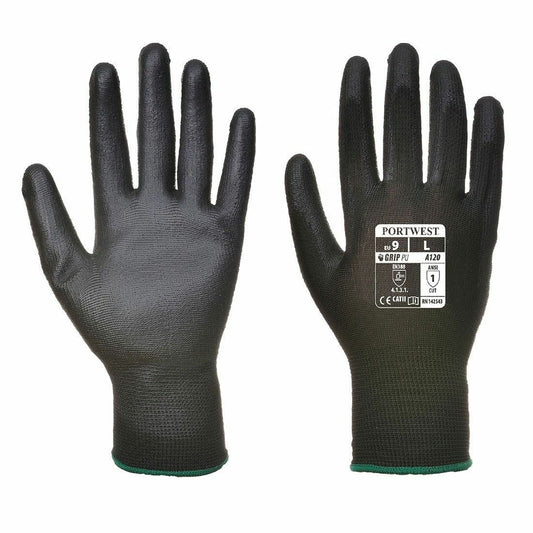Portwest Nylon PU Palm Coated Work Wear Gardening DIY Gloves A120