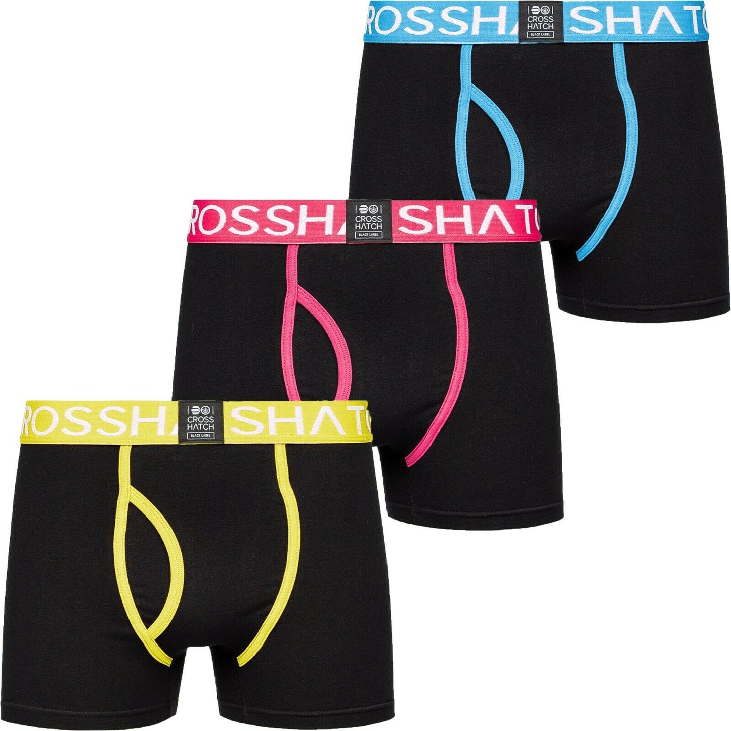 Crosshatch - Men's Black Boxer Shorts 3 Pack
