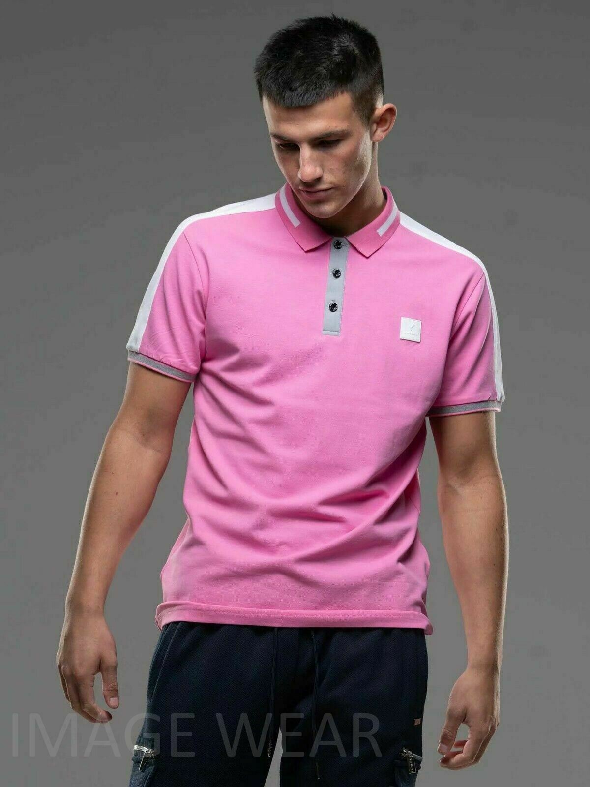 Men\'s D-Rock Premium Stretch Image – Cotton Wear Polo Pique Shirt