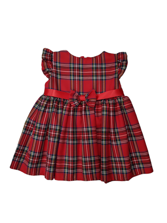 Girls Red Tartan Dress Sleeveless