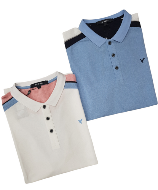 D-ROCK Premium Edan Core Cut & Sew Shoulder Detail Polo Shirt