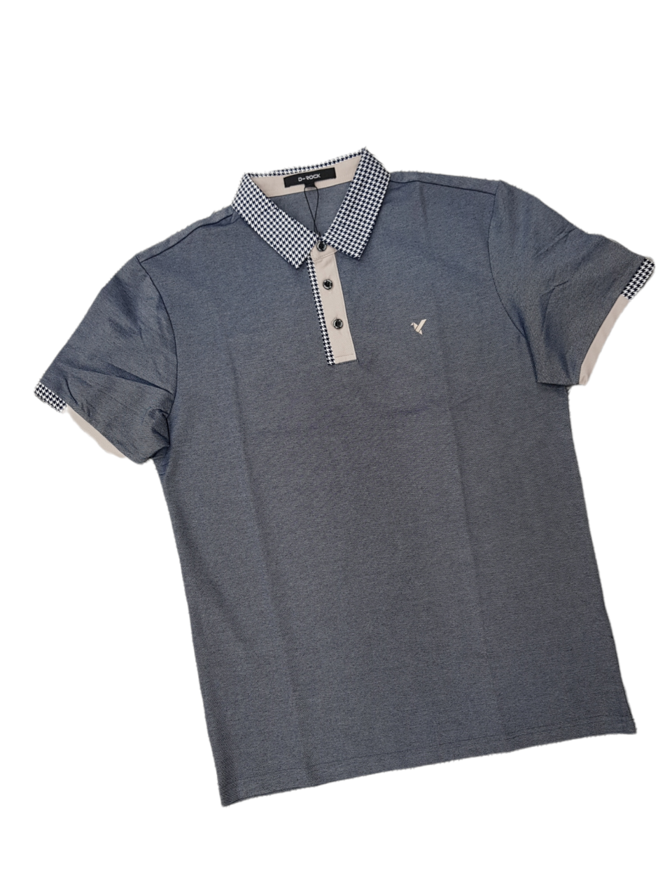 Mens D-ROCK FALDON Check Trim Polo Shirt