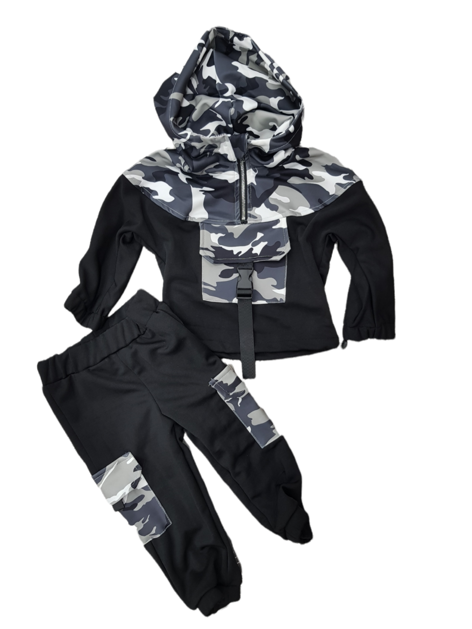 Baby Boys Camo Outfit 1/4zip 3M-4YRS