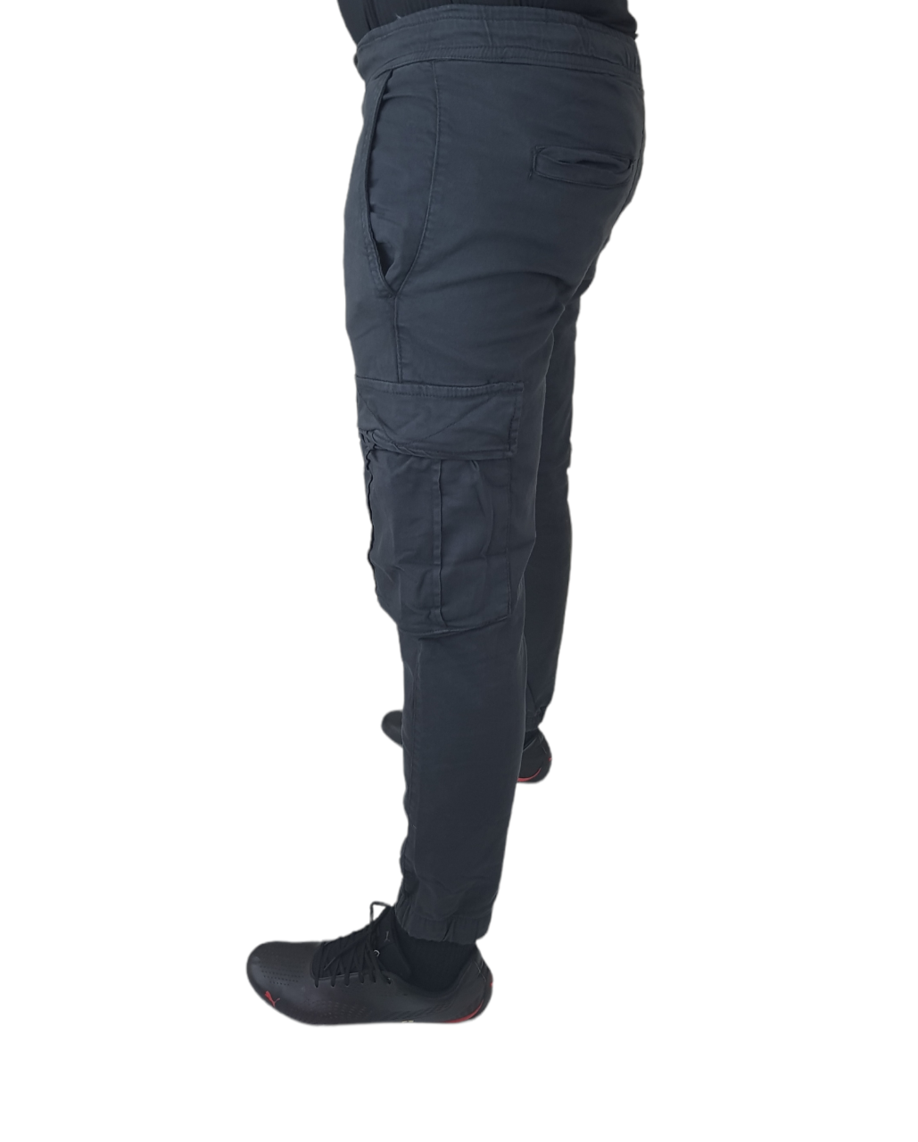 Men's Cotton Stretch Cargo Pants Charcoal Grey