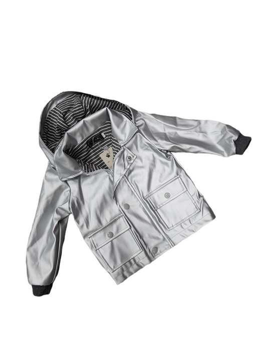 Boys/Girls Silver Hooded Rain Jacket 3m-6yrs