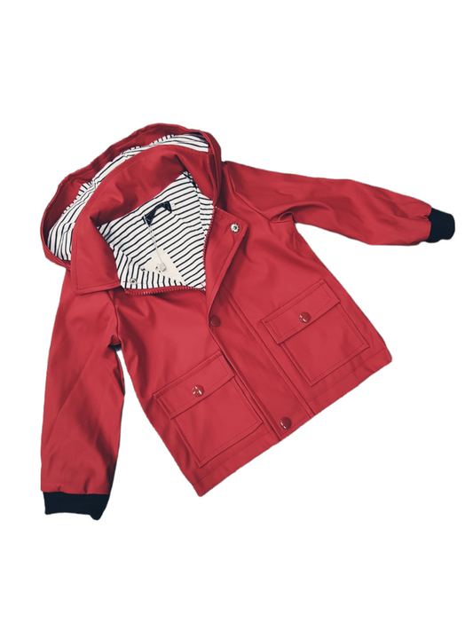 Boys/Girls Red Hooded Rain Jacket 3m-6yrs