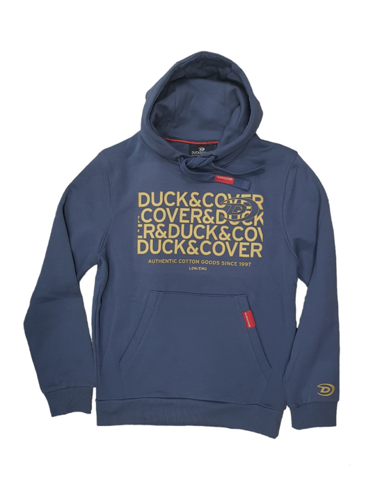 Duck & Cover Men's Denim Blue Overhead Logo Hoodie