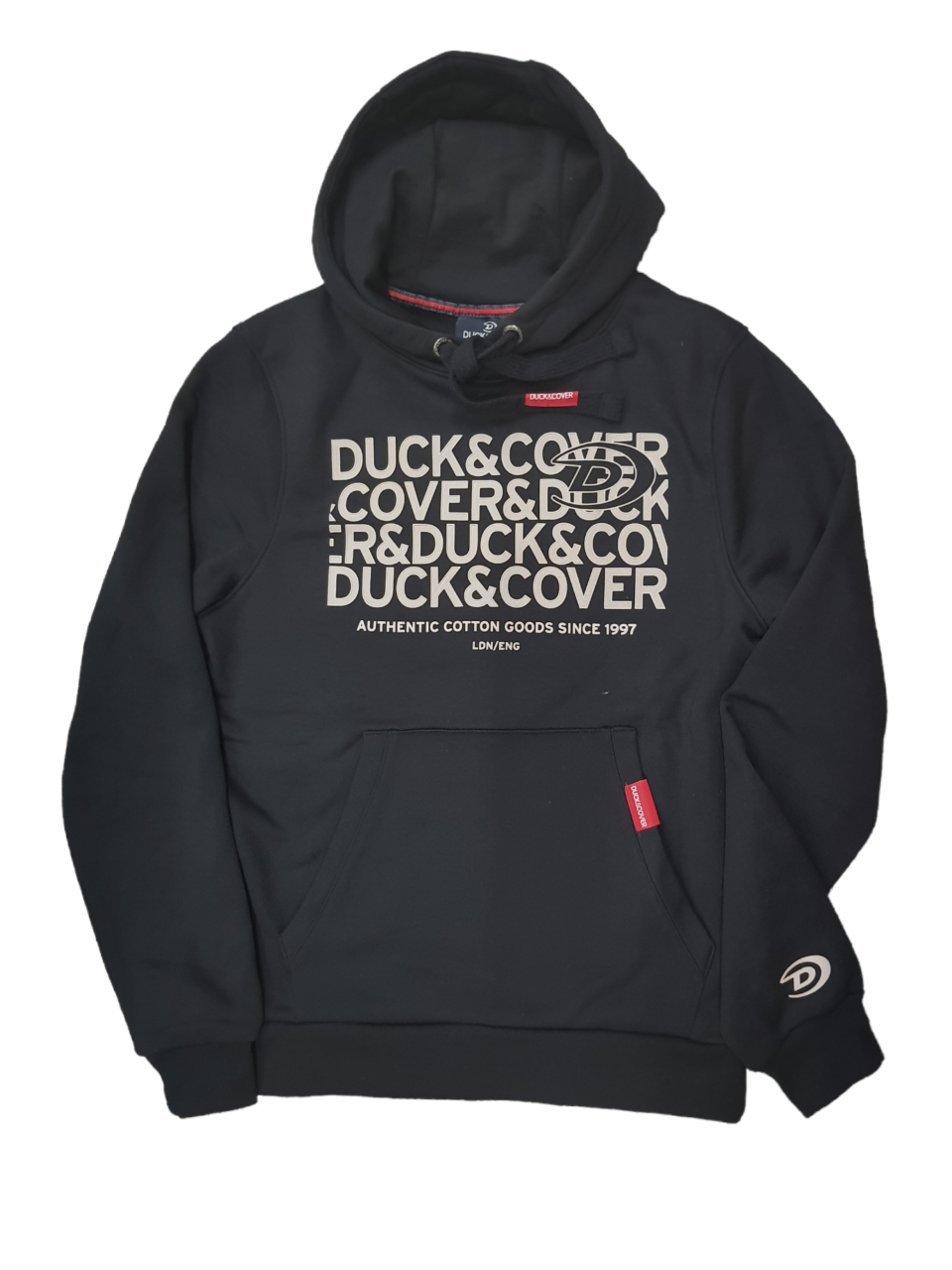 Duck & Cover Men's Black Overhead Logo Hoodie