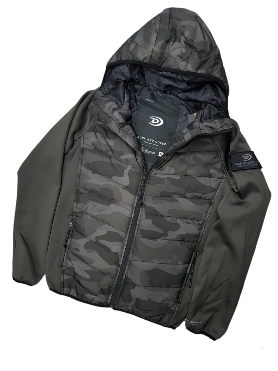 Duck and Cover Men's Forest Camo Ripstop Quilted Jacket