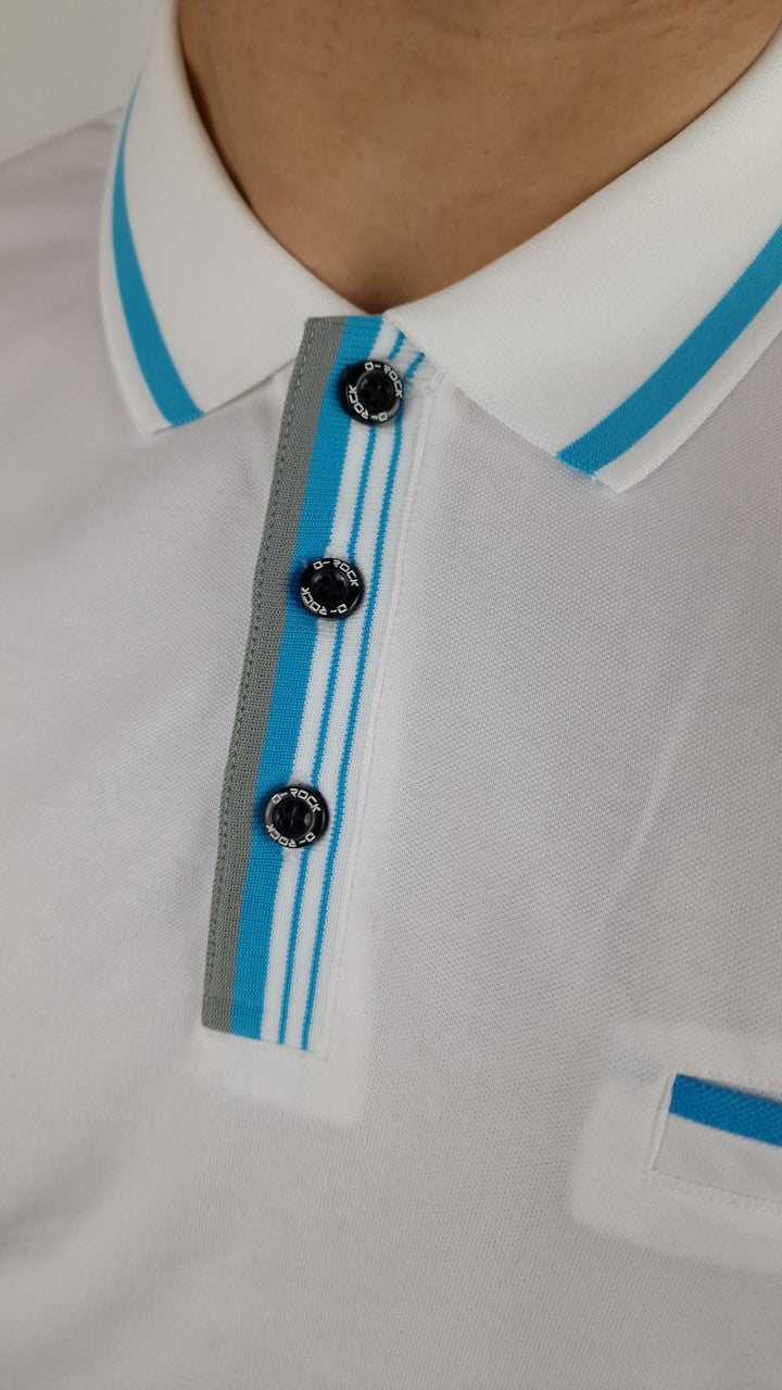 D-ROCK LINE DETAIL POLO WHITE